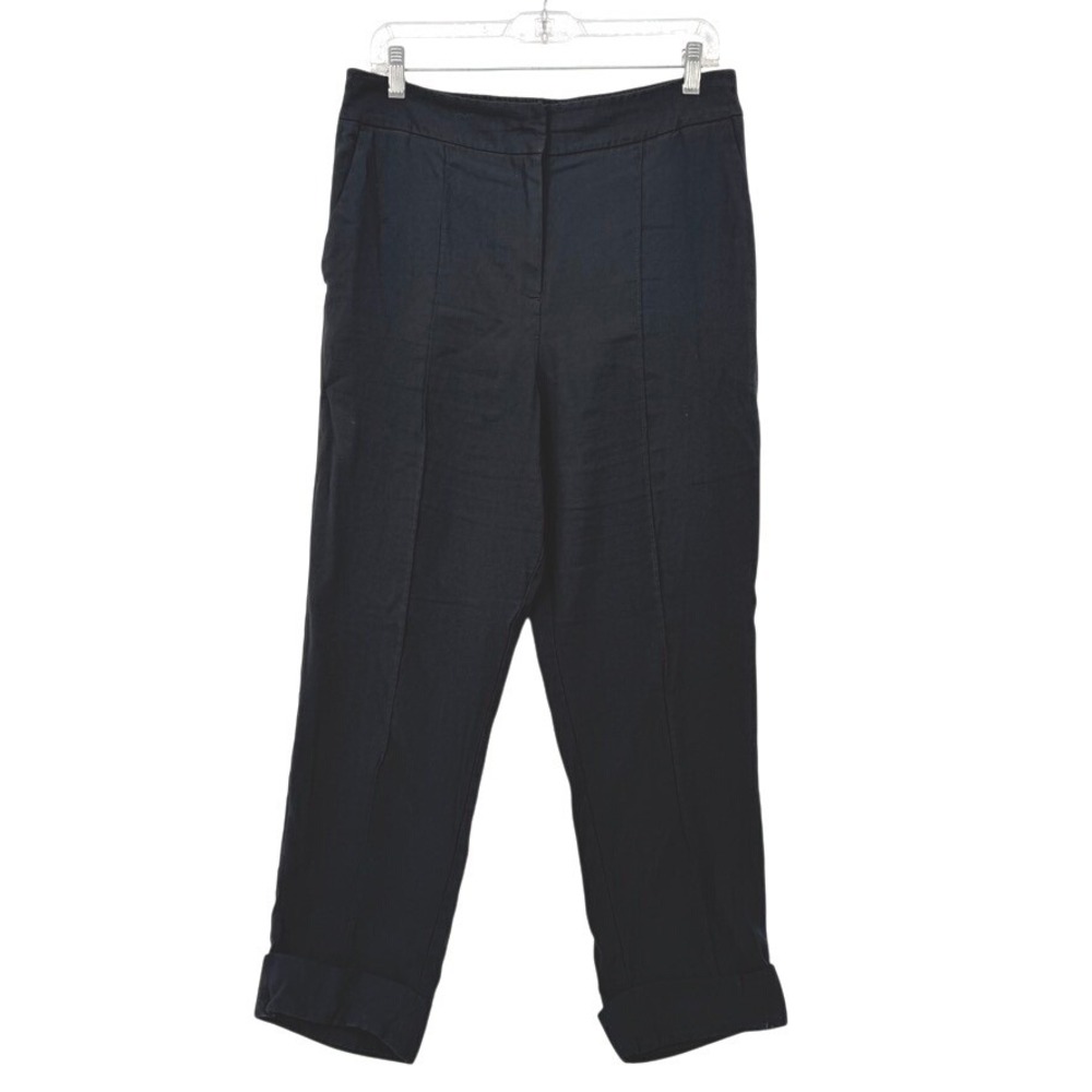 Nine West Black Casual Seamed Boho Cuffed Pant Rayon‎ Elevated Basic Size Large